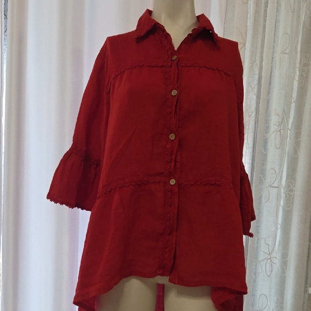 Tera Bora Linen Tunic – Medium/Large, Light & Breezy Medium Size